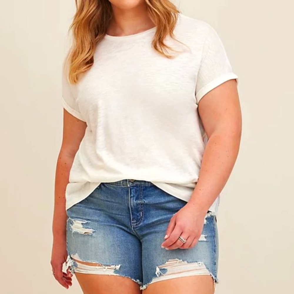 ❤️NWT TORRID TEE - PASTEL STRIPES - WHITE CLIP DOT BABYDOLL DOLMAN - PLUS SIZE - Picture 5 of 11